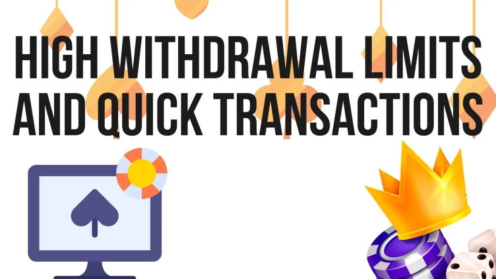 illustration text 'high withdrawal limits and quick transactions'